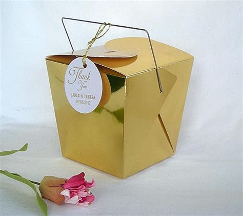 Wedding Favor Box Chinese Take Out Boxes Gold 